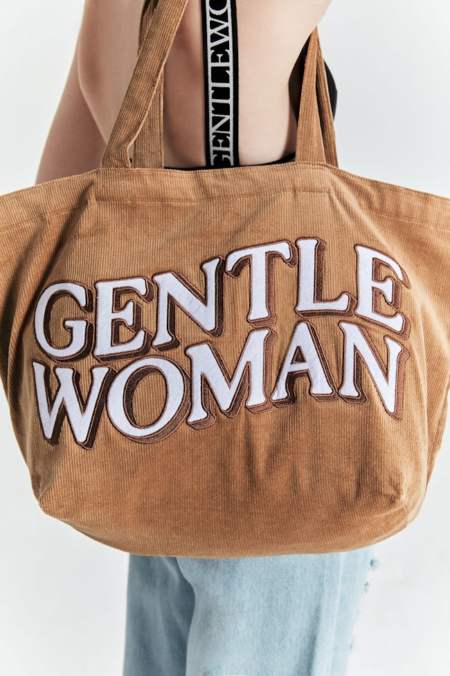 GENTLEWOMEN - CORDUROY TOTE (GREEN/PINK/BROWN) )